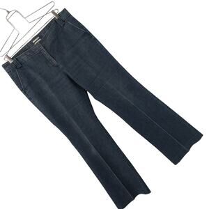 HALOGEN! FABULOUS HIGH WAIST, FLARED LEG BLUE DENIM STRETCH JEANS! SZ 14